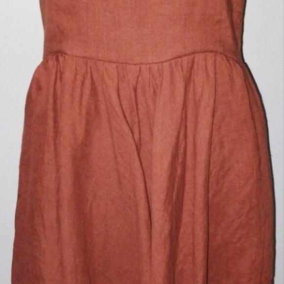 Mantaikotai Handmade Rust Mini Dress Rust/Terracotta - Picture 2 of 7